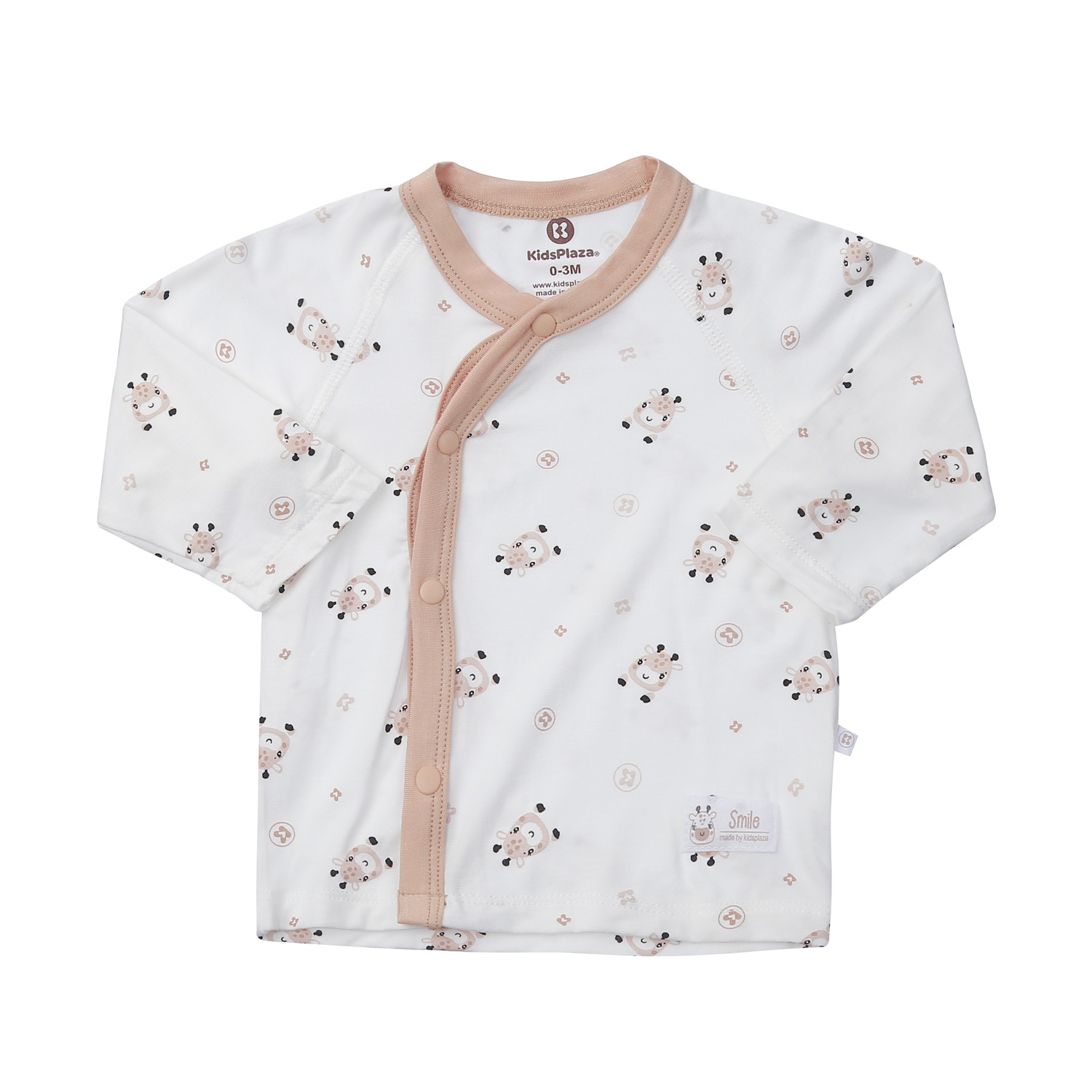 Body dài tay cài lệch KidsPlaza in hươu M24H (Nâu)