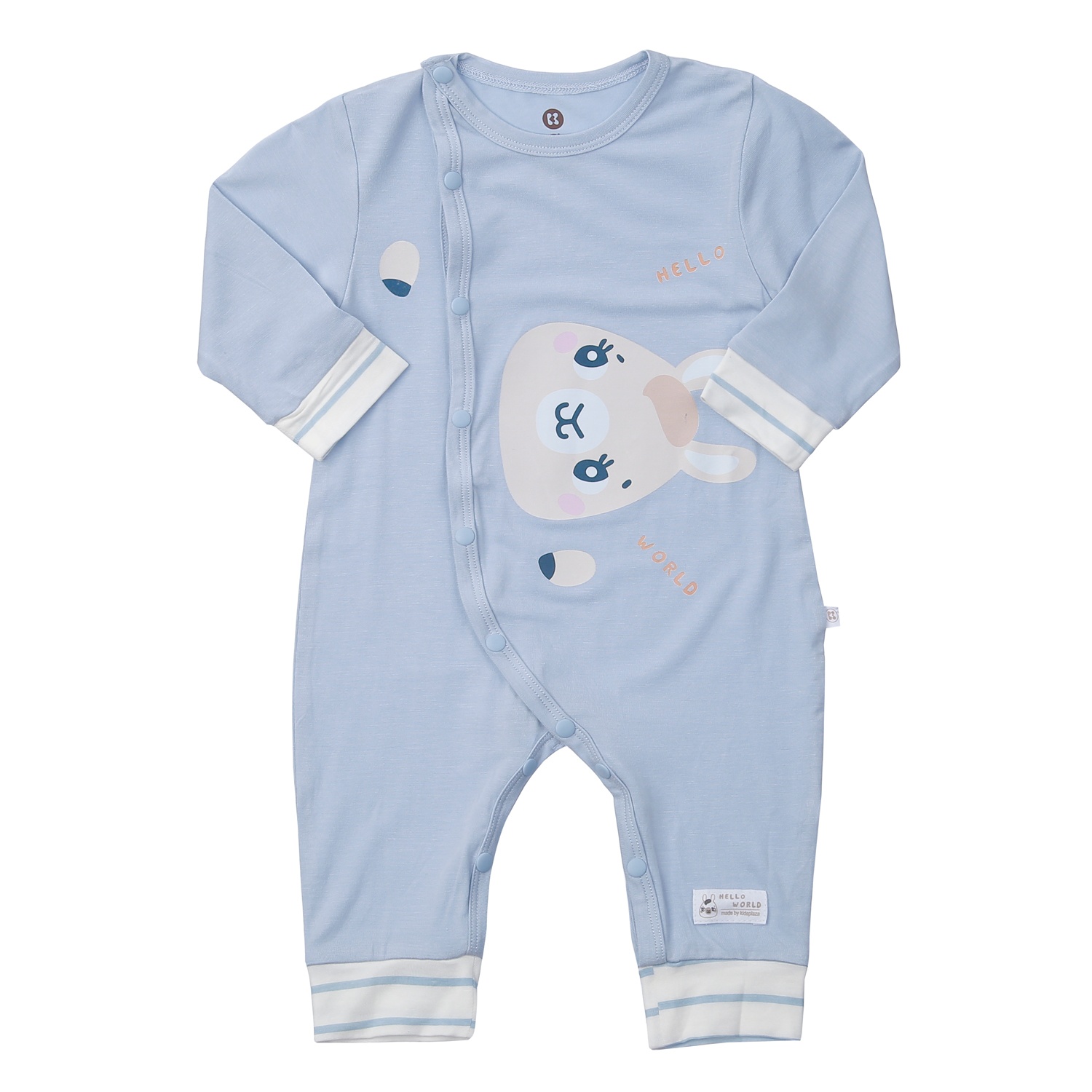 Body dài tay cài lệch KidsPlaza in lừa M24H (Xanh) hình 1