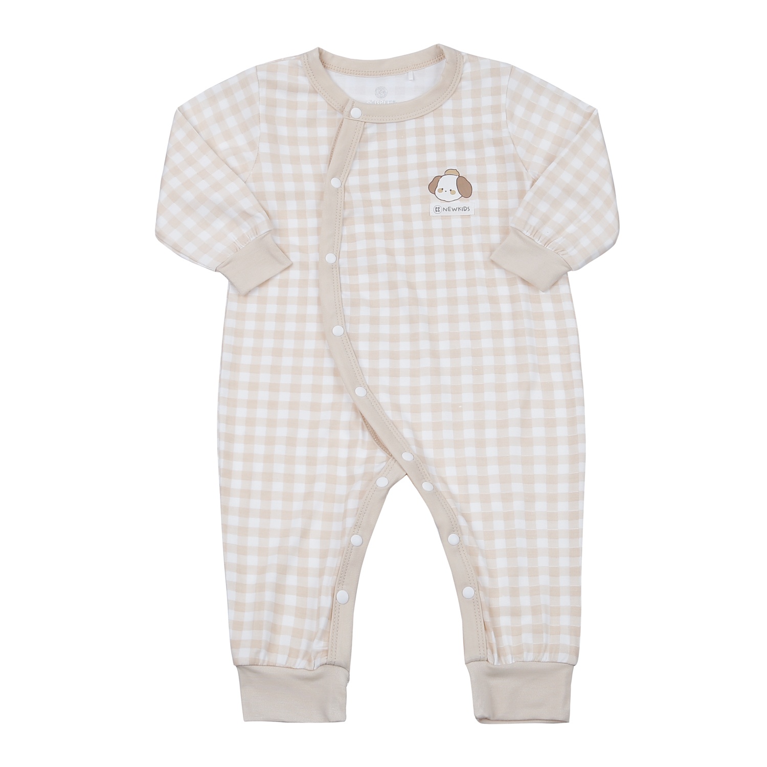 Body dài tay cài lệch KidsPlaza Otis ND24H (Be kẻ) hình 1