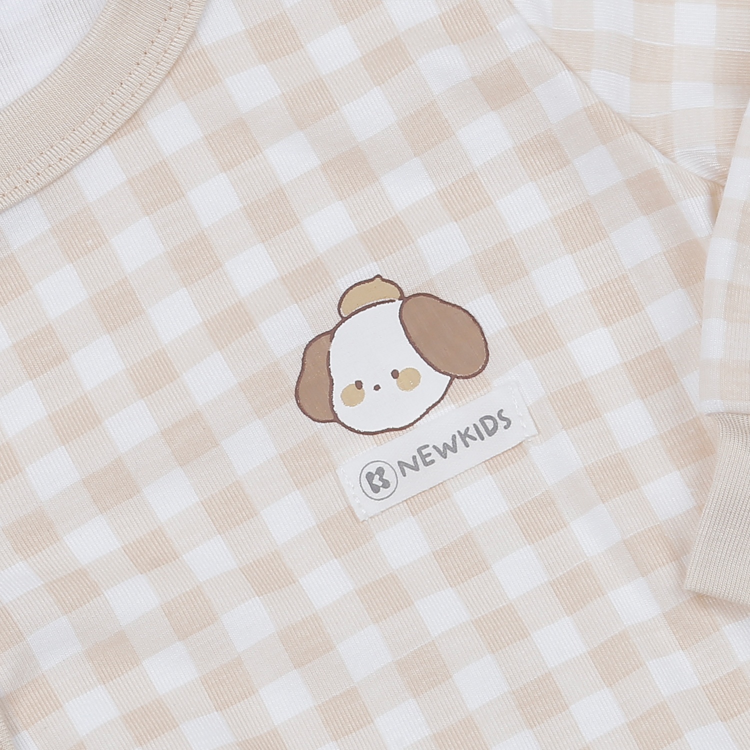 Body dài tay cài lệch KidsPlaza Otis ND24H (Be kẻ) hình 3