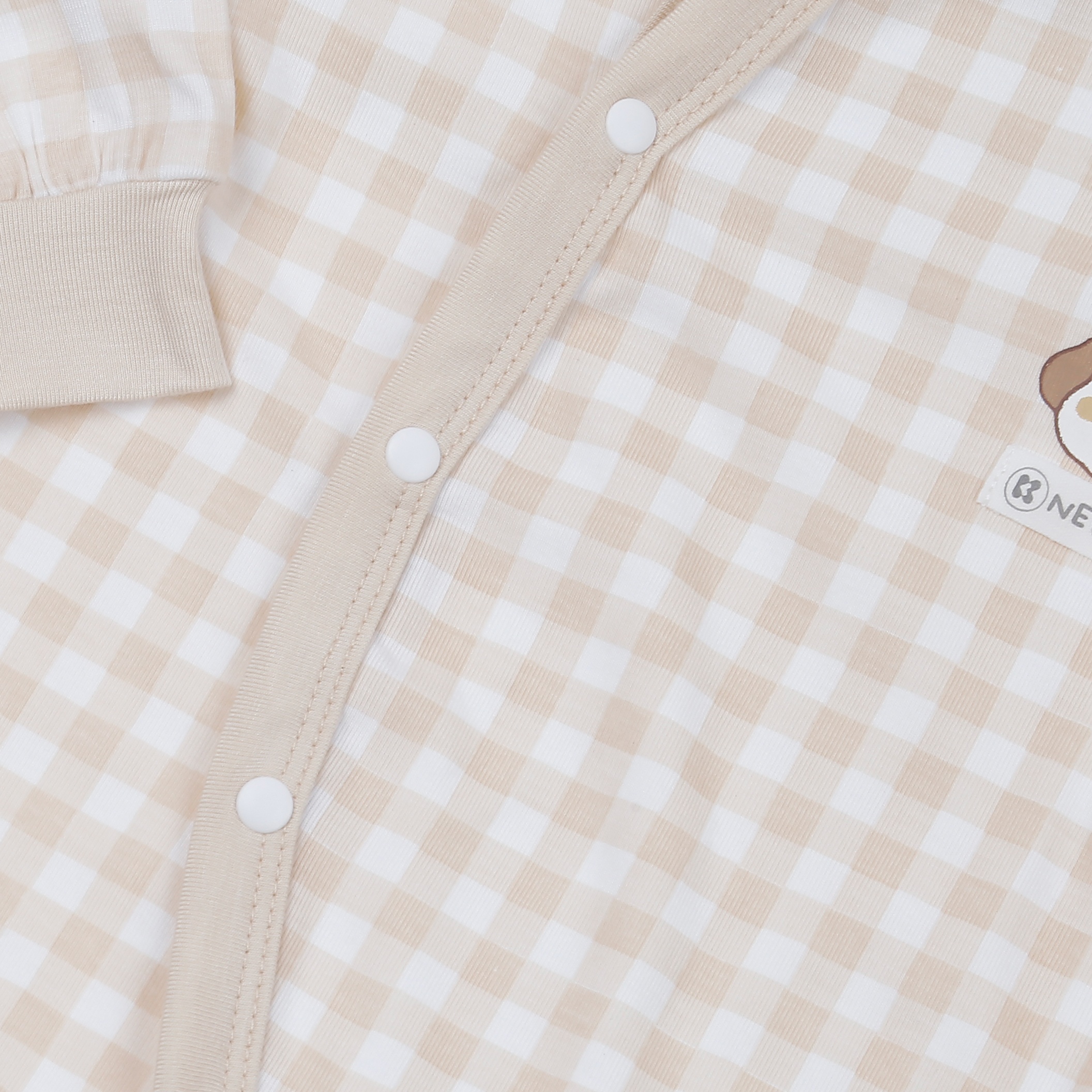 Body dài tay cài lệch KidsPlaza Otis ND24H (Be kẻ) hình 4