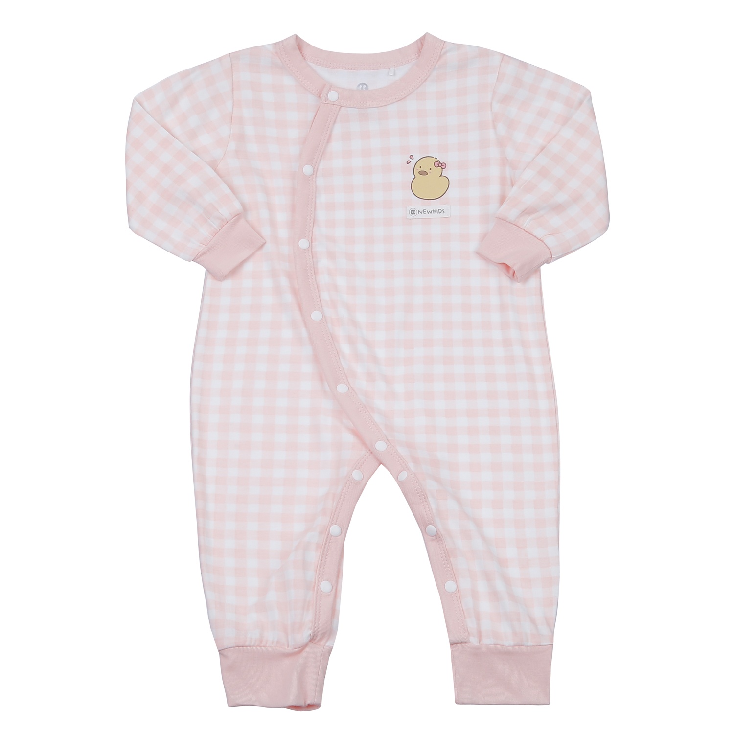 Body dài tay cài lệch KidsPlaza Otis ND24H (Hồng kẻ) hình 1