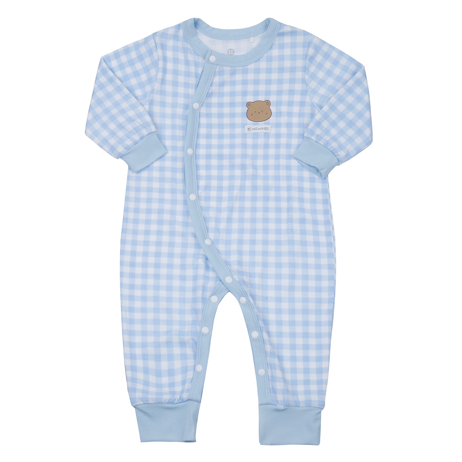 Body dài tay cài lệch KidsPlaza Otis ND24H (Xanh kẻ)