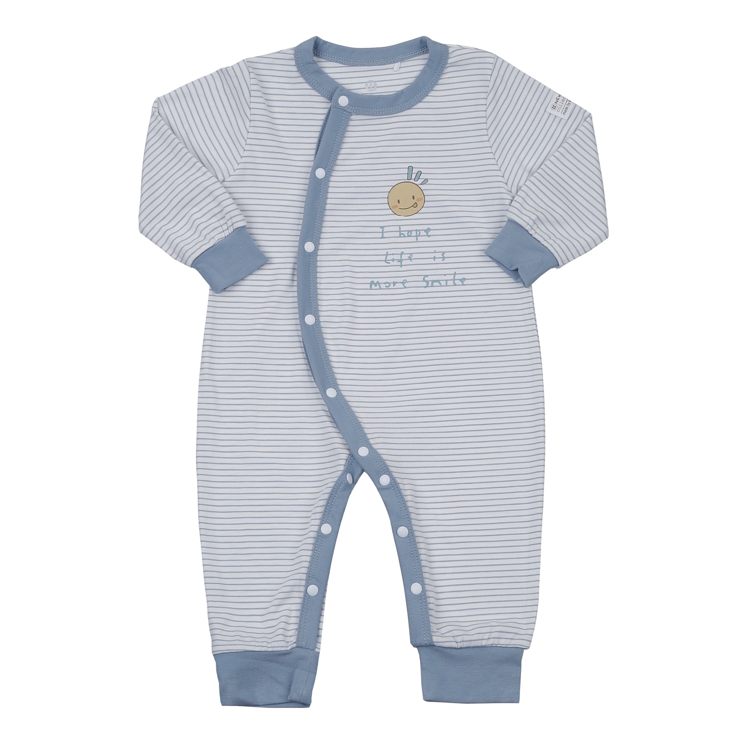 Body dài tay cài lệch KidsPlaza Otis ND24H (Xanh kẻ ngang)