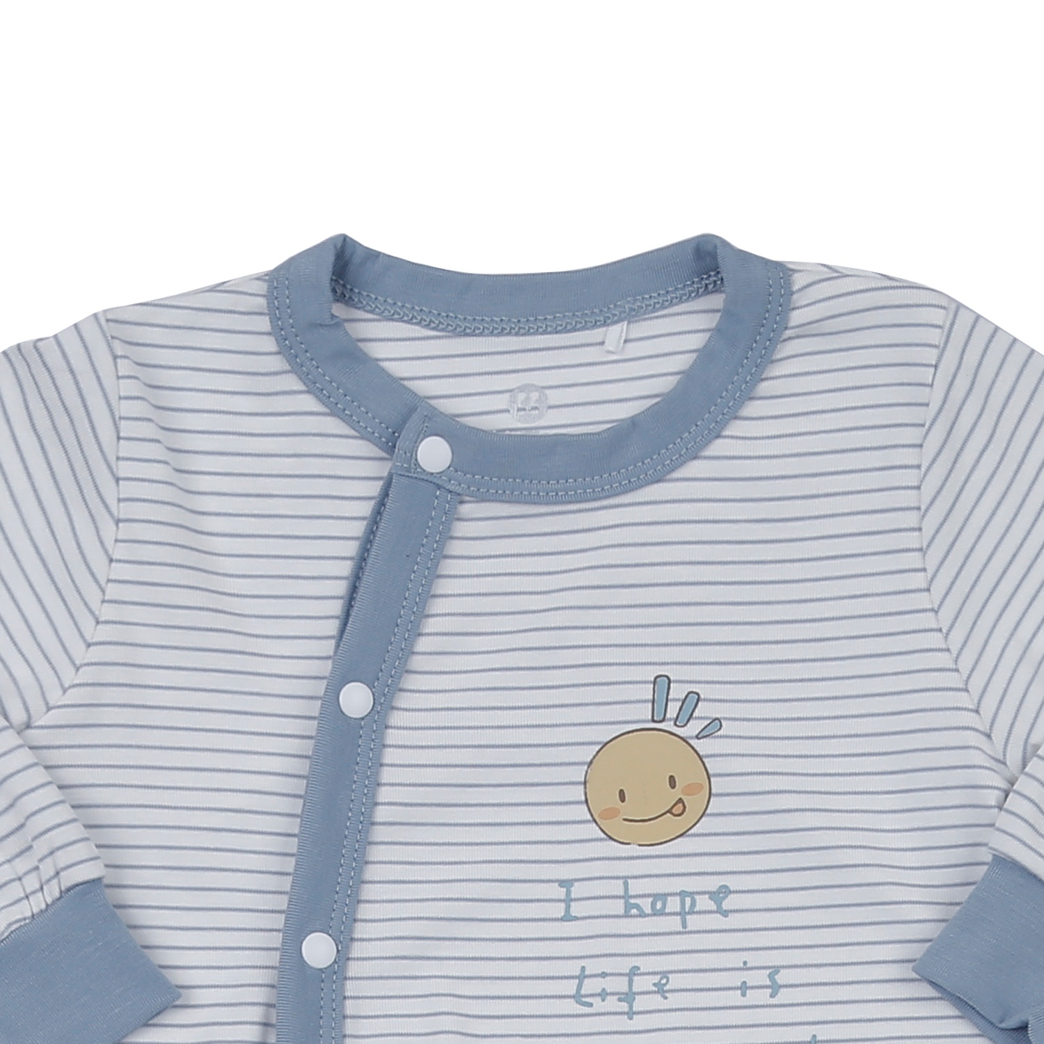 Body dài tay cài lệch KidsPlaza Otis ND24H (Xanh kẻ ngang)