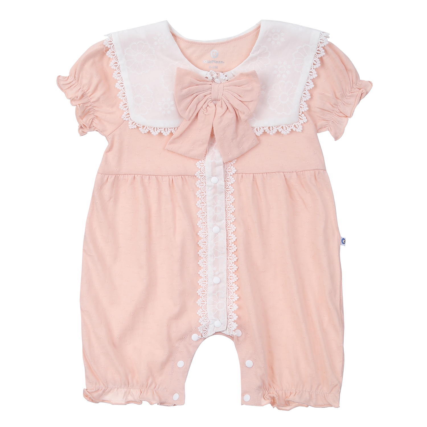 Set body cộc bé gái KidsPlaza cổ nơ HN24H (Hồng cam)  hình 1