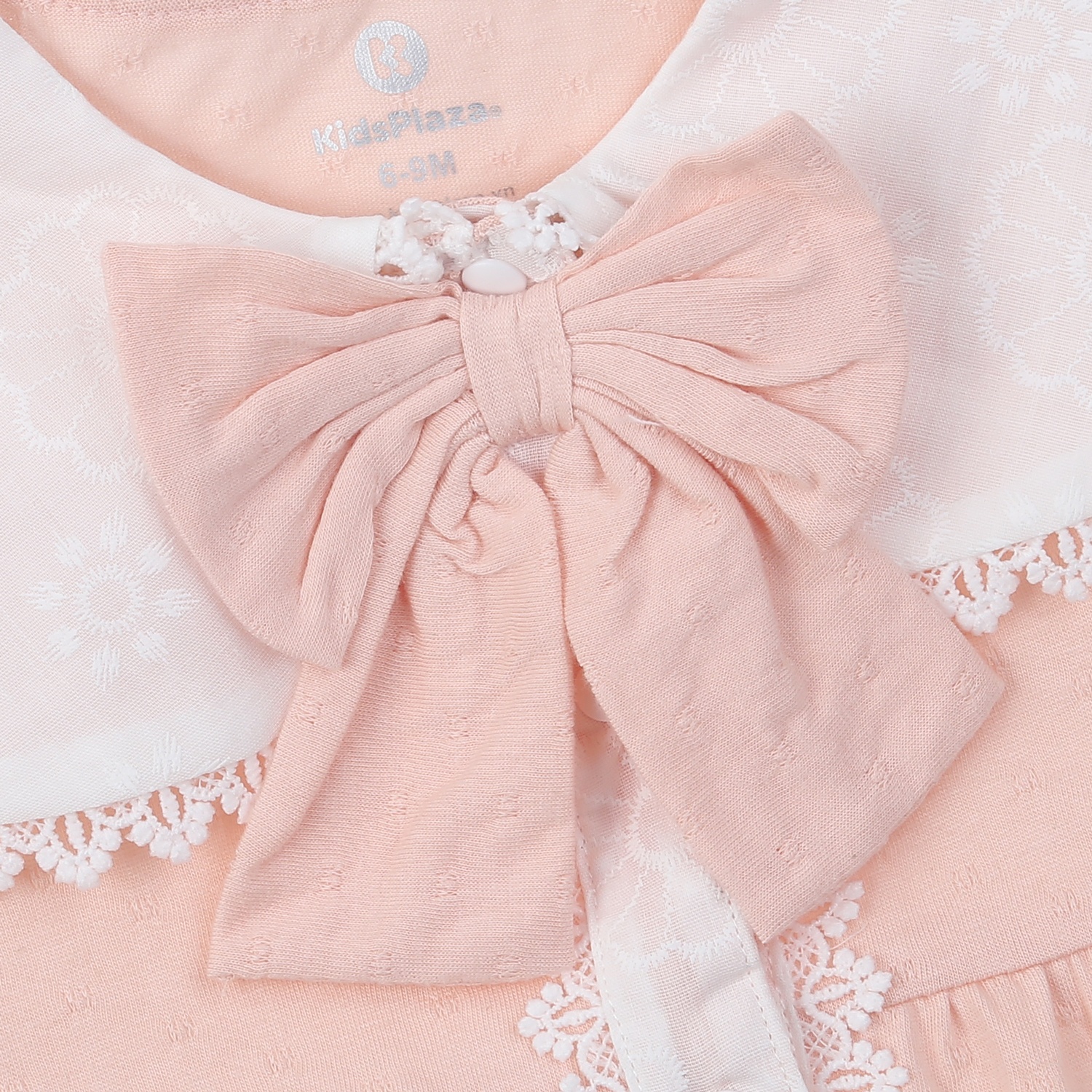 Set body cộc bé gái KidsPlaza cổ nơ HN24H (Hồng cam)  hình 2