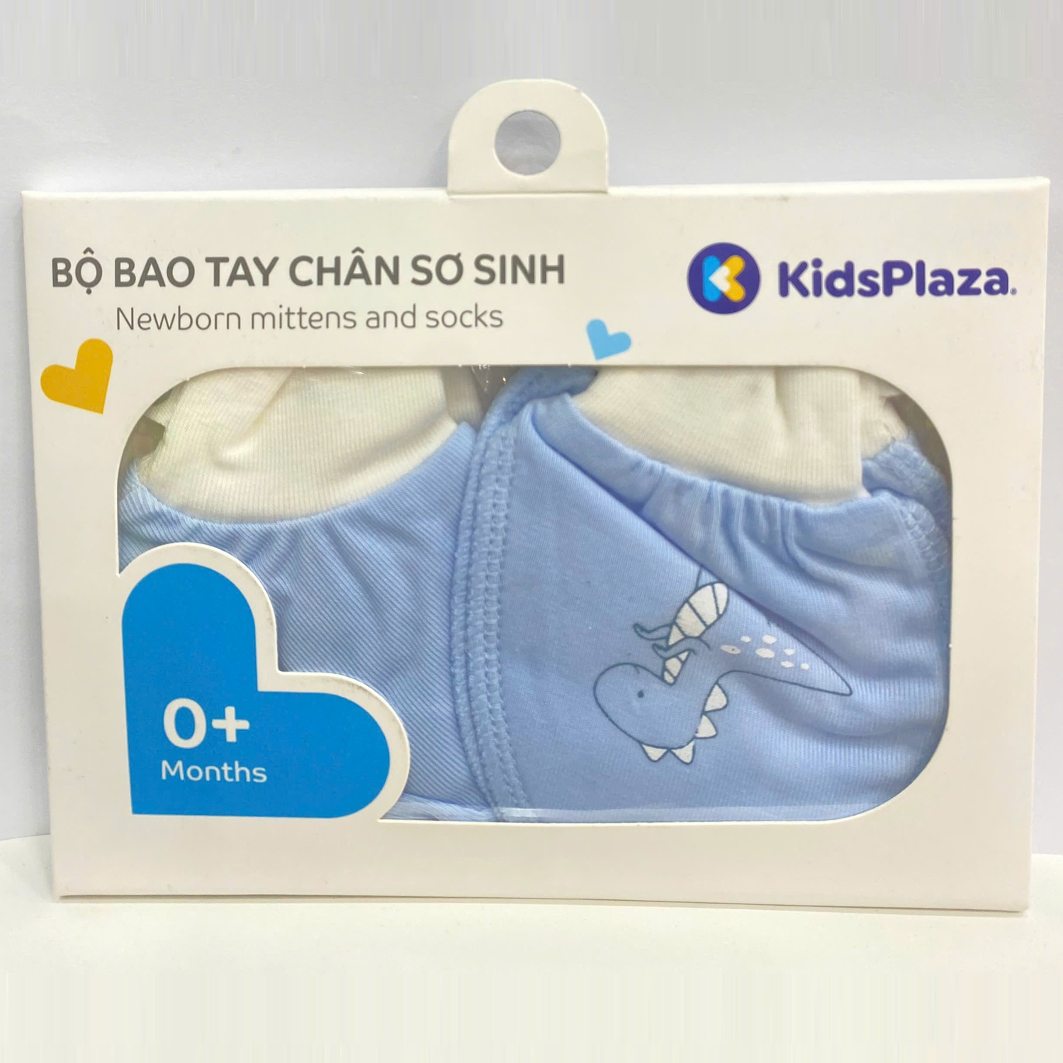 Bao tay chân KidsPlaza in khủng long ND24T (Trắng xanh)