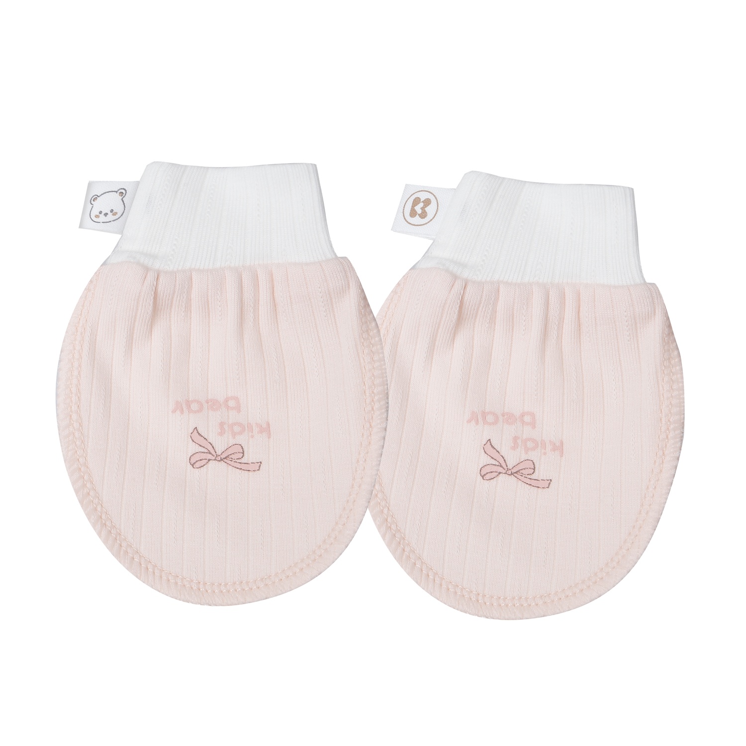 Set bao tay chân KidsPlaza kẻ tăm ND25T (Hồng cam) hình 2