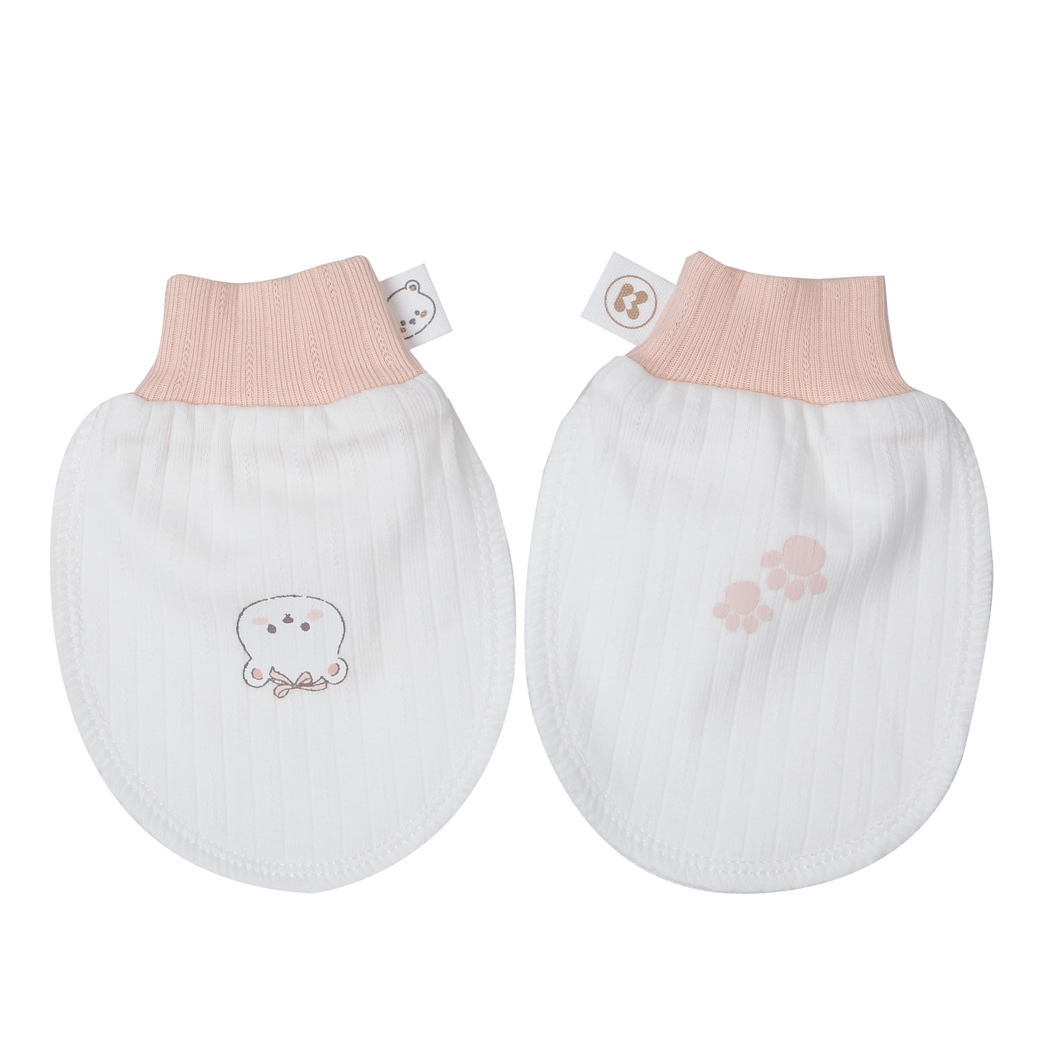 Set bao tay chân KidsPlaza kẻ tăm ND25T (Trắng hồng)