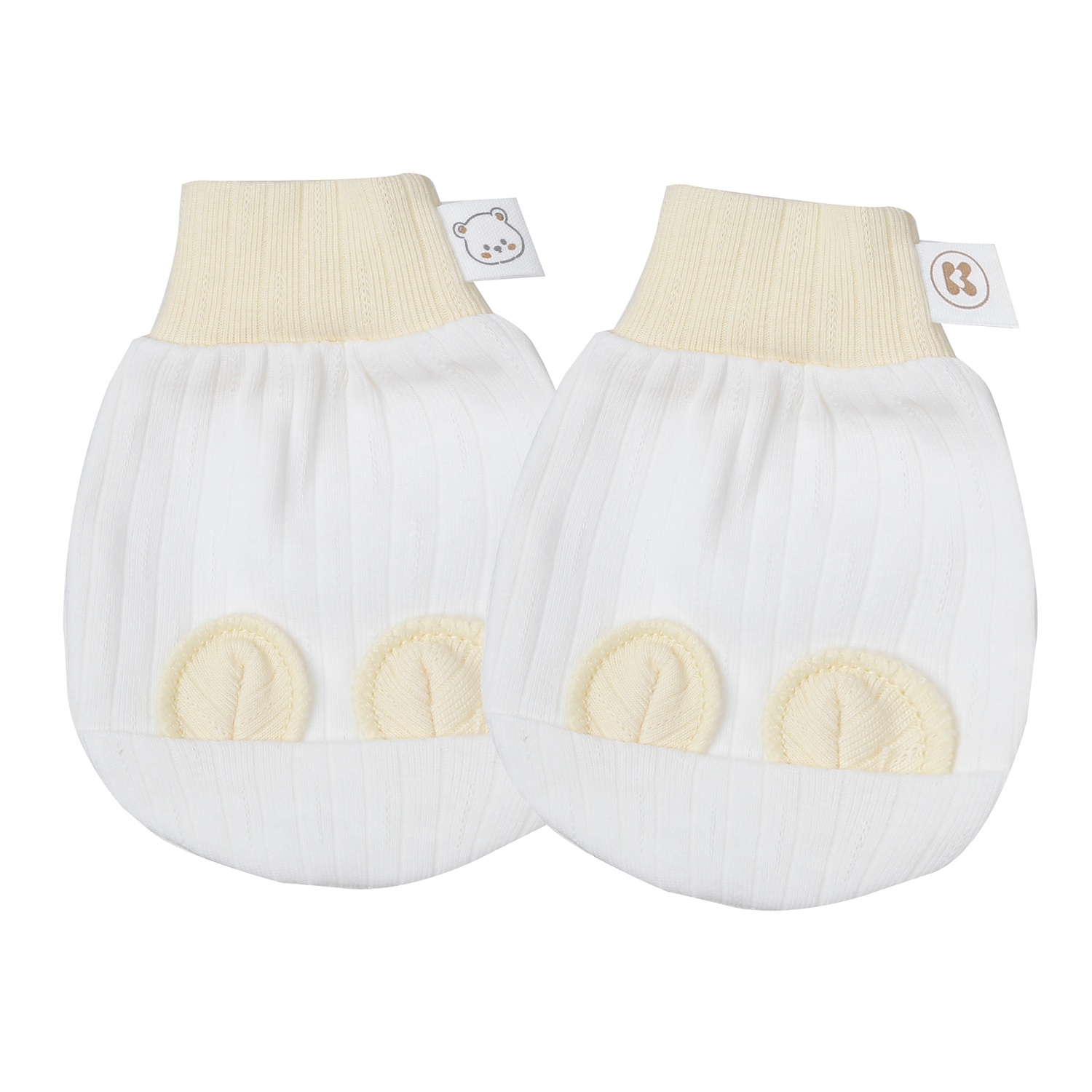 Set bao tay chân KidsPlaza kẻ tăm ND25T (Trắng vàng)