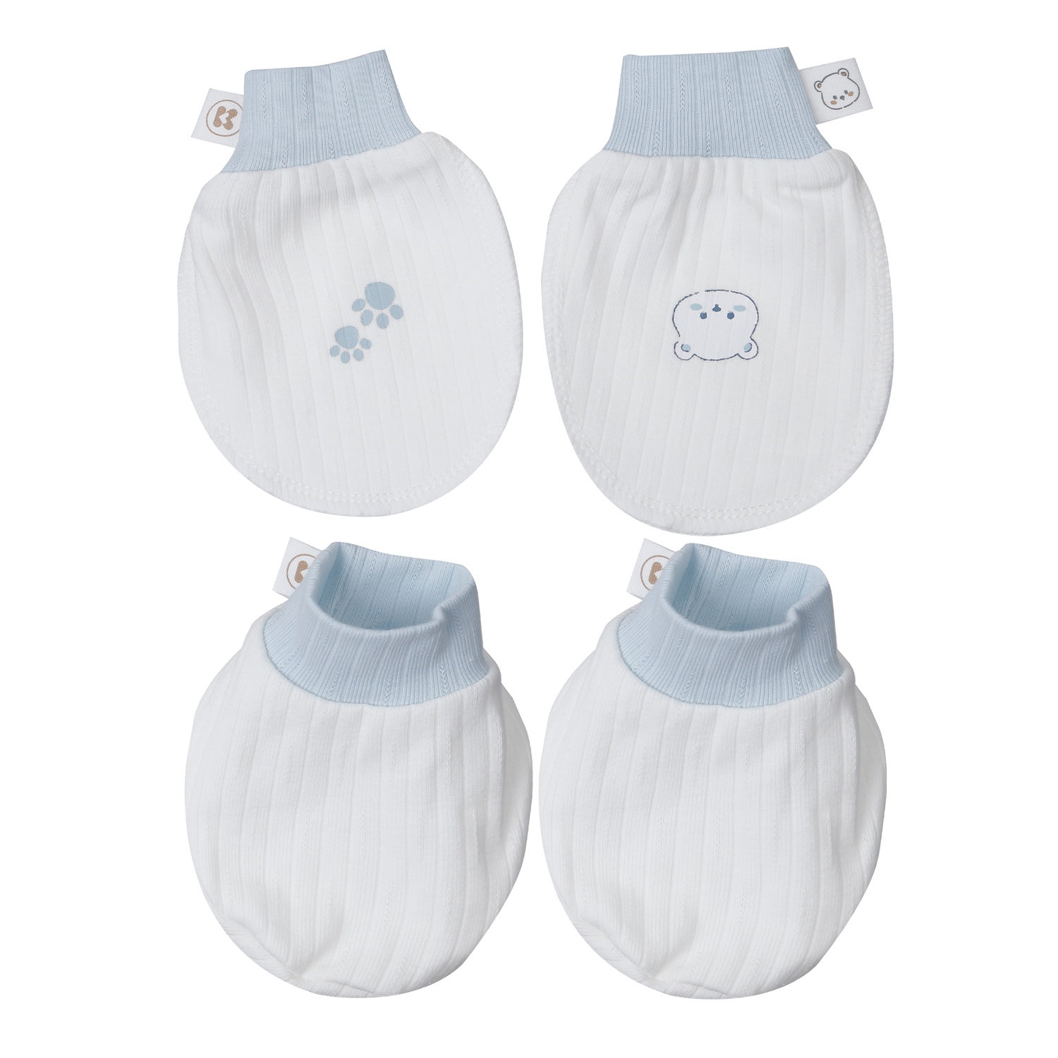 Set bao tay chân KidsPlaza kẻ tăm ND25T (Trắng xanh) hình 1