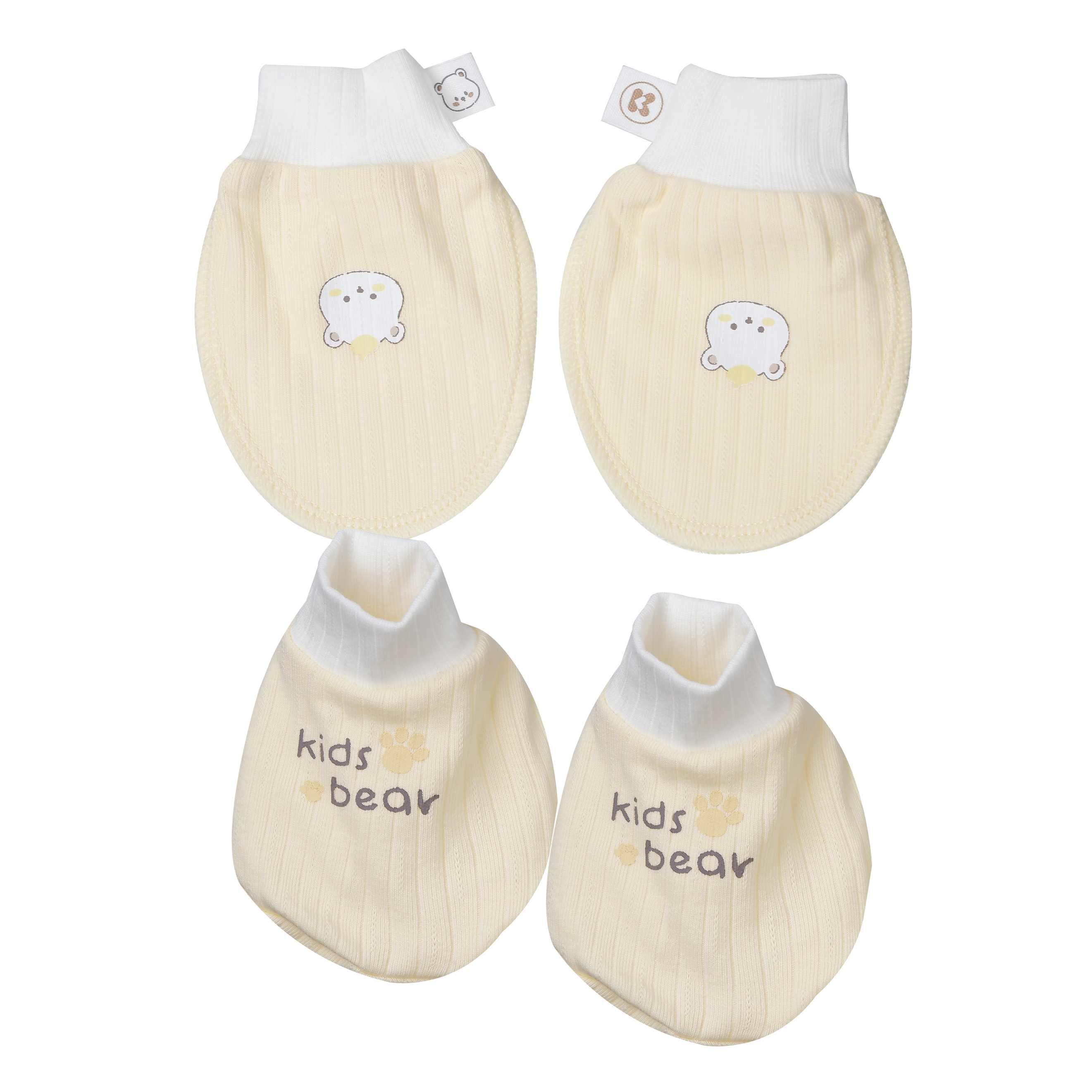 Set bao tay chân KidsPlaza kẻ tăm ND25T (Vàng) hình 1