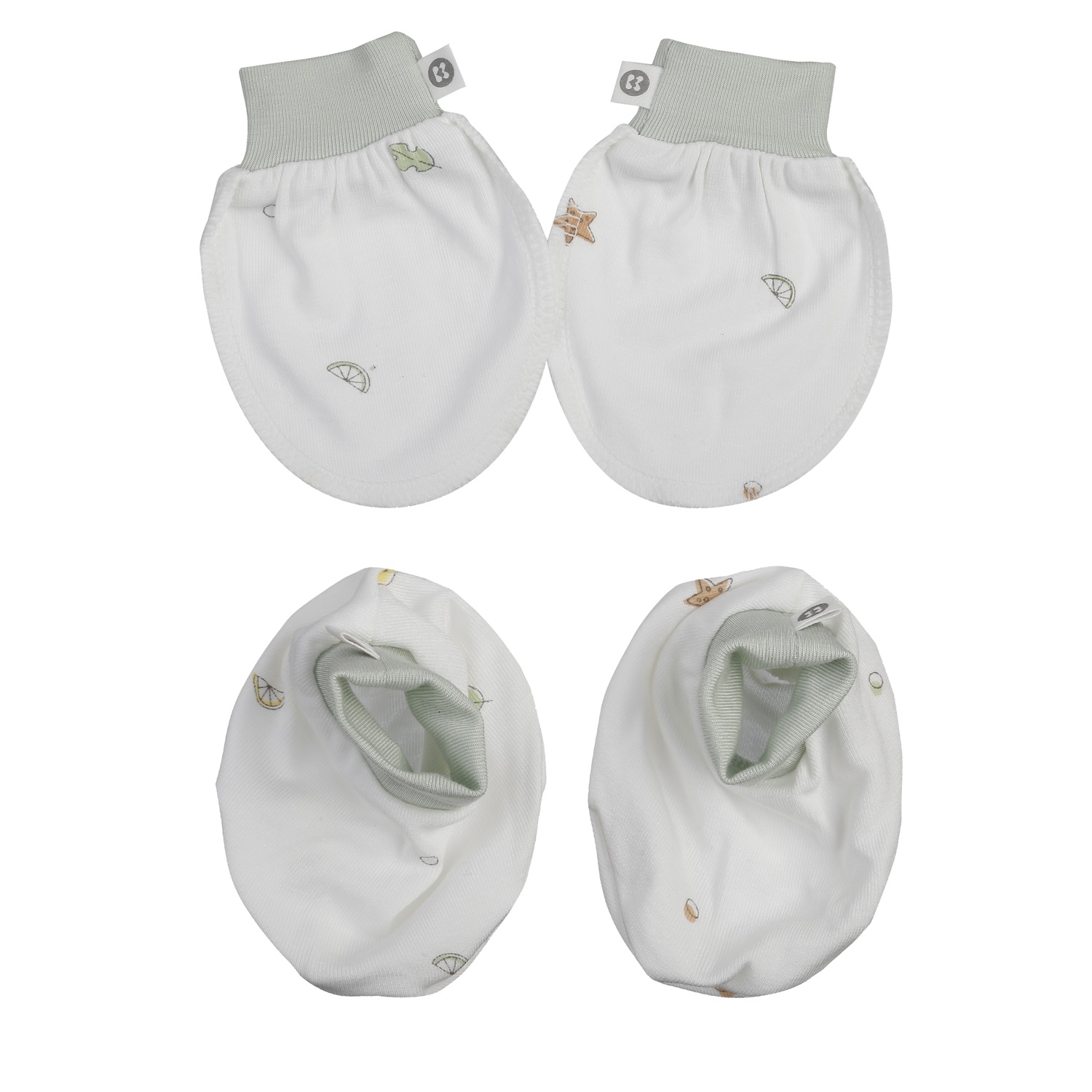 Set bao tay chân KidsPlaza Otis in chanh ND25T (Trắng)