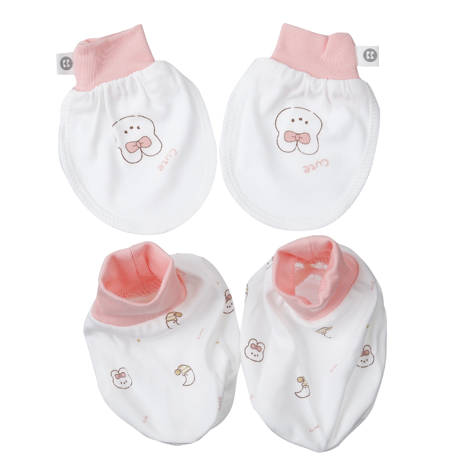 Set bao tay chân KidsPlaza Otis in thỏ ND25T (Hồng) hình 1