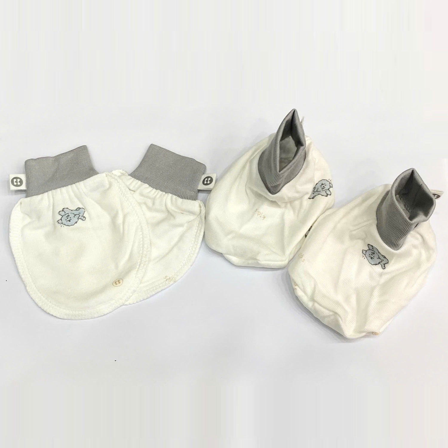 Set bao tay chân KidsPlaza Otis ND25H (Trắng ghi) hình 1