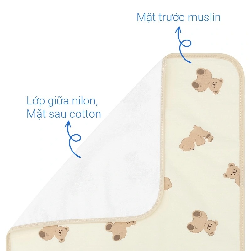 Miếng lót chống thấm Muslin Topkids 50x70cm hình 2