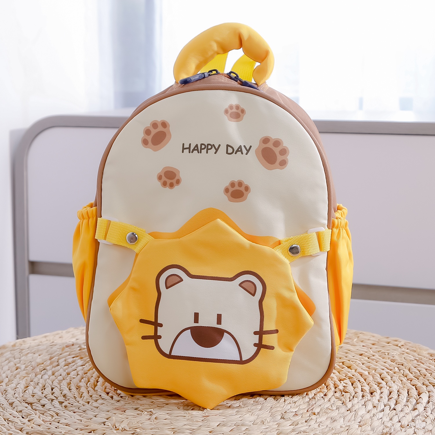 Balo trẻ em Mamago sư tử mặt vuông Happy (Vàng) hình 1