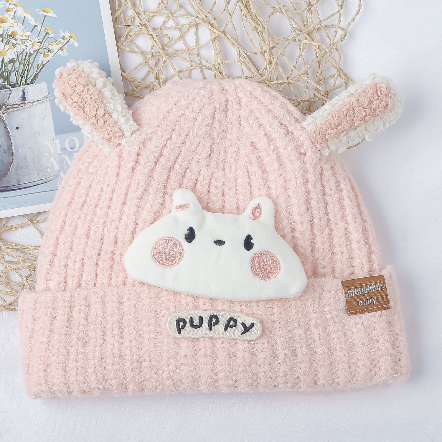 Mũ len cho bé KidsPlaza 25K-B03 puppy (Hồng) hình 1