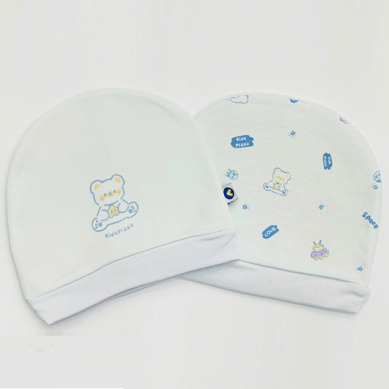 Set 2 mũ sơ sinh cotton KidsPlaza BA24 (Xanh) 0-3M hình 1