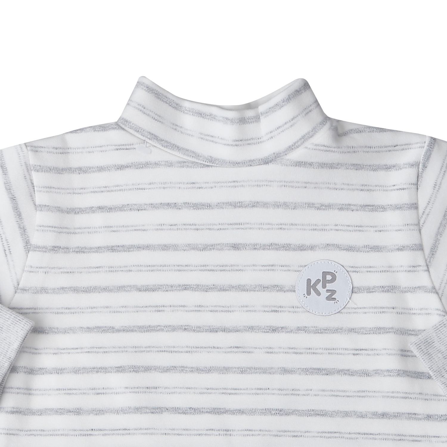 Áo có cổ 3 phân cho bé trai KidsPlaza kẻ ngang nhung ND25D (Ghi)  hình 2