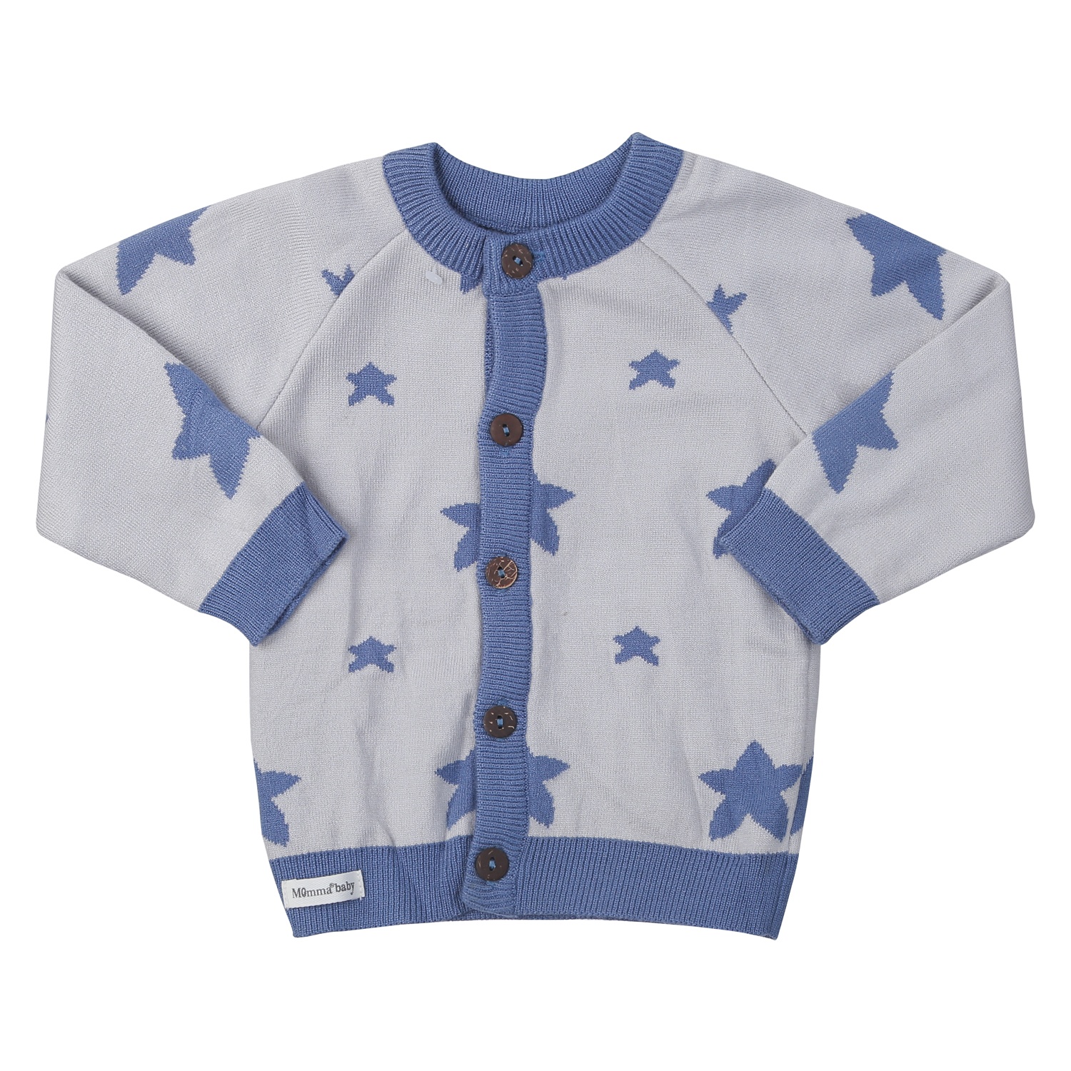 Áo len cài giữa bé trai Momma Baby hình sao ND24D (Ghi) hình 1