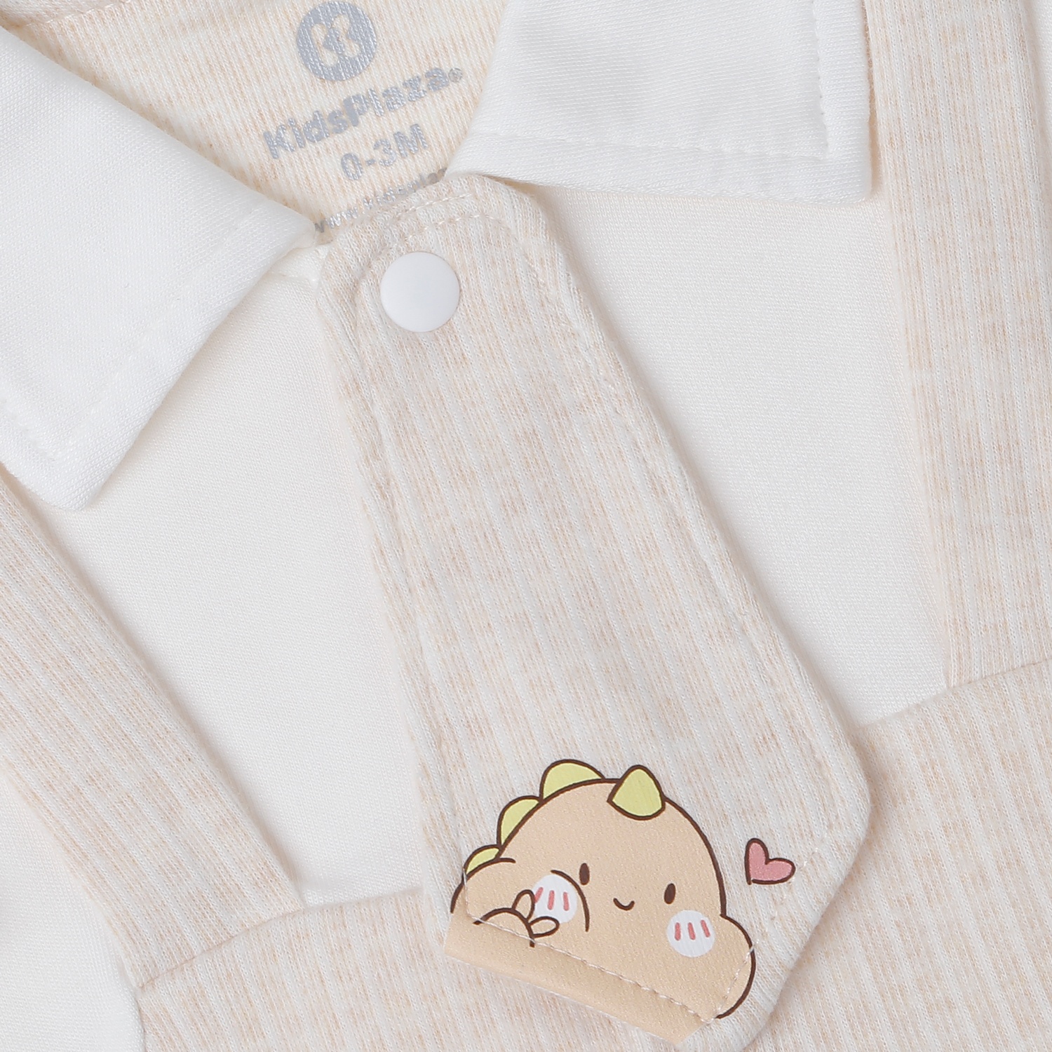 Bộ body bé trai KidsPlaza cà vạt in khủng long HN25T (Trắng be)