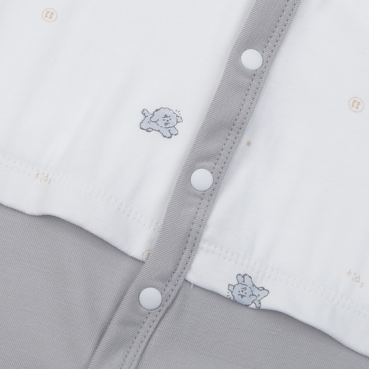 Bộ body dài cài giữa KidsPlaza Otis ND25H (Trắng Ghi) hình 2