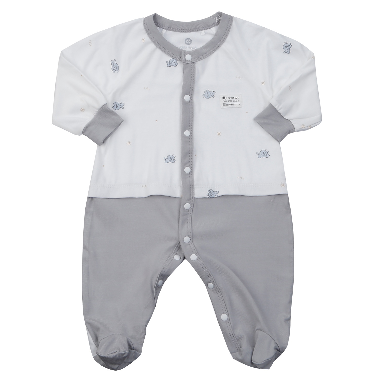 Bộ body dài cài giữa KidsPlaza Otis ND25H (Trắng Ghi) hình 1