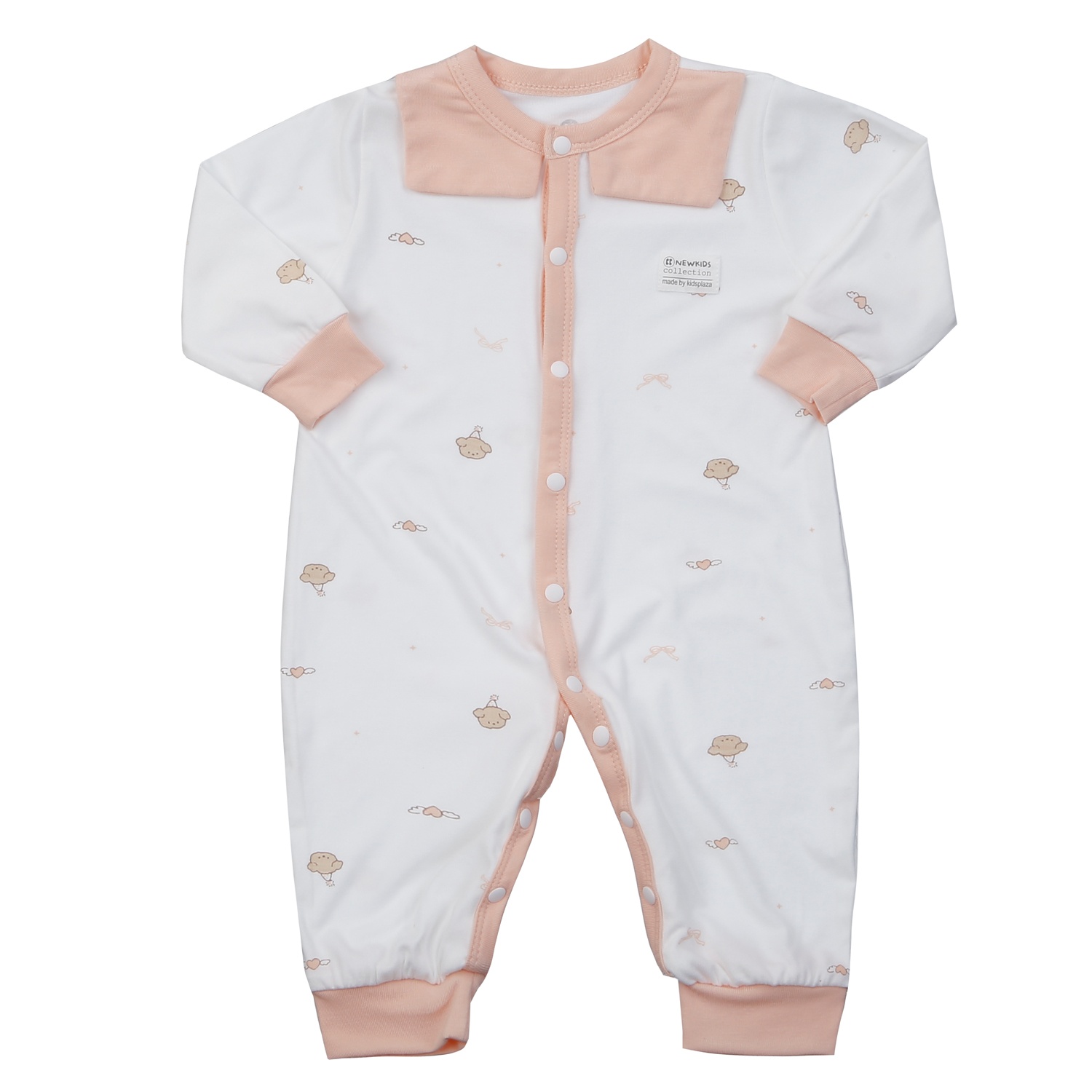 Bộ body dài cài giữa KidsPlaza Otis ND25H (Trắng Hồng) hình 1