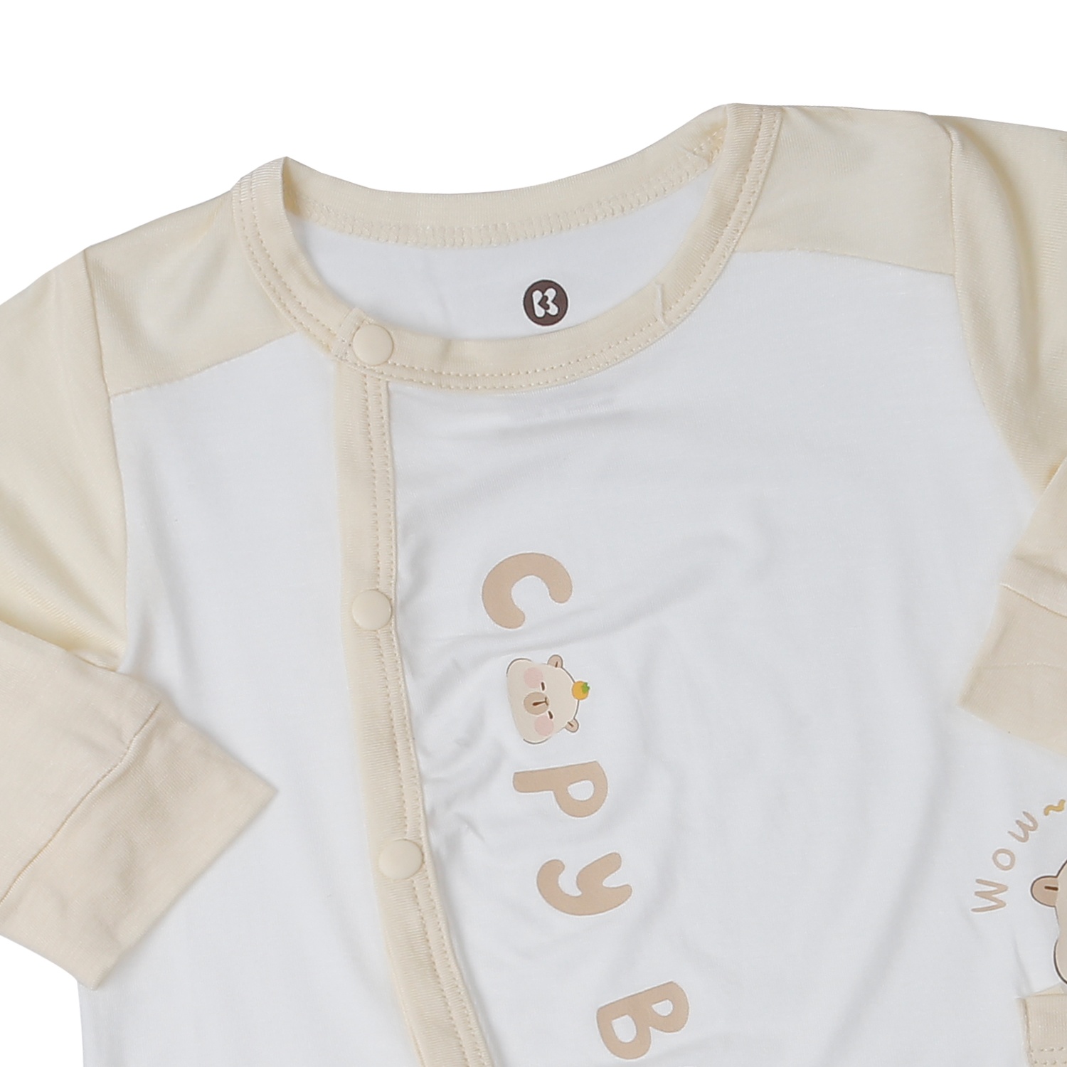 Bộ body dài cài lệch cho bé KidsPlaza Capybara M25T (Be)