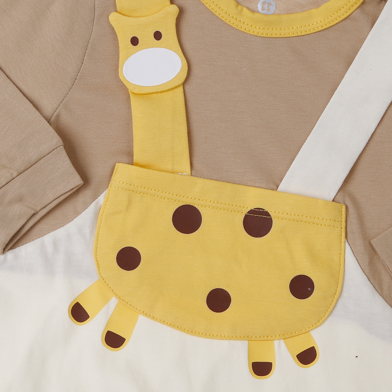 Bộ body dài tay bé trai KidsPlaza túi hươu HN25T (Be nâu)