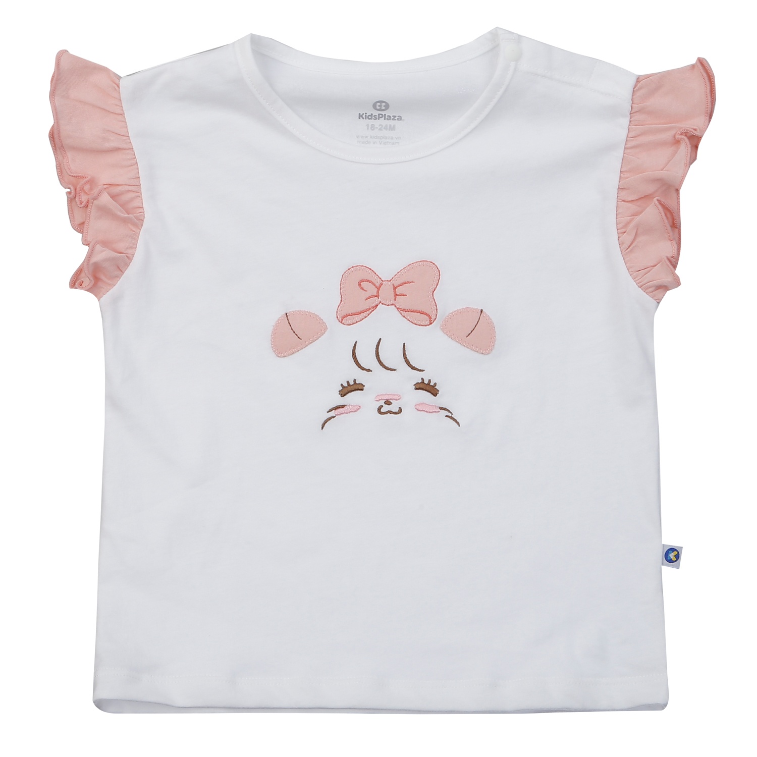 Bộ cộc bé gái KidsPlaza in gấu BA25H (Trắng Hồng)  hình 2