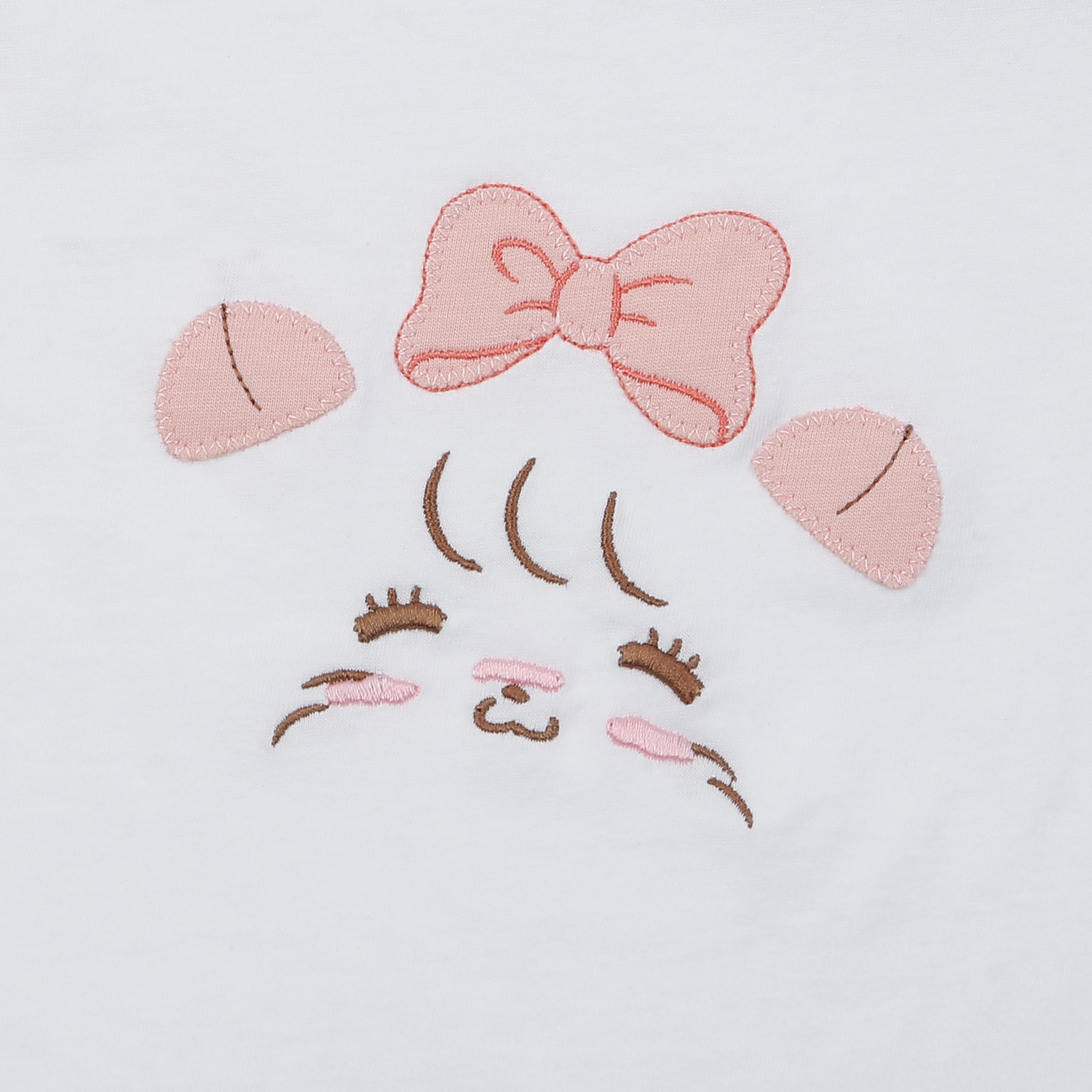 Bộ cộc bé gái KidsPlaza in gấu BA25H (Trắng Hồng)  hình 3