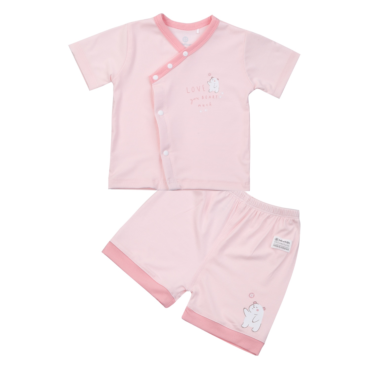 Bộ cộc cài lệch KidsPlaza Otis ND25H (Hồng nhạt)  hình 1