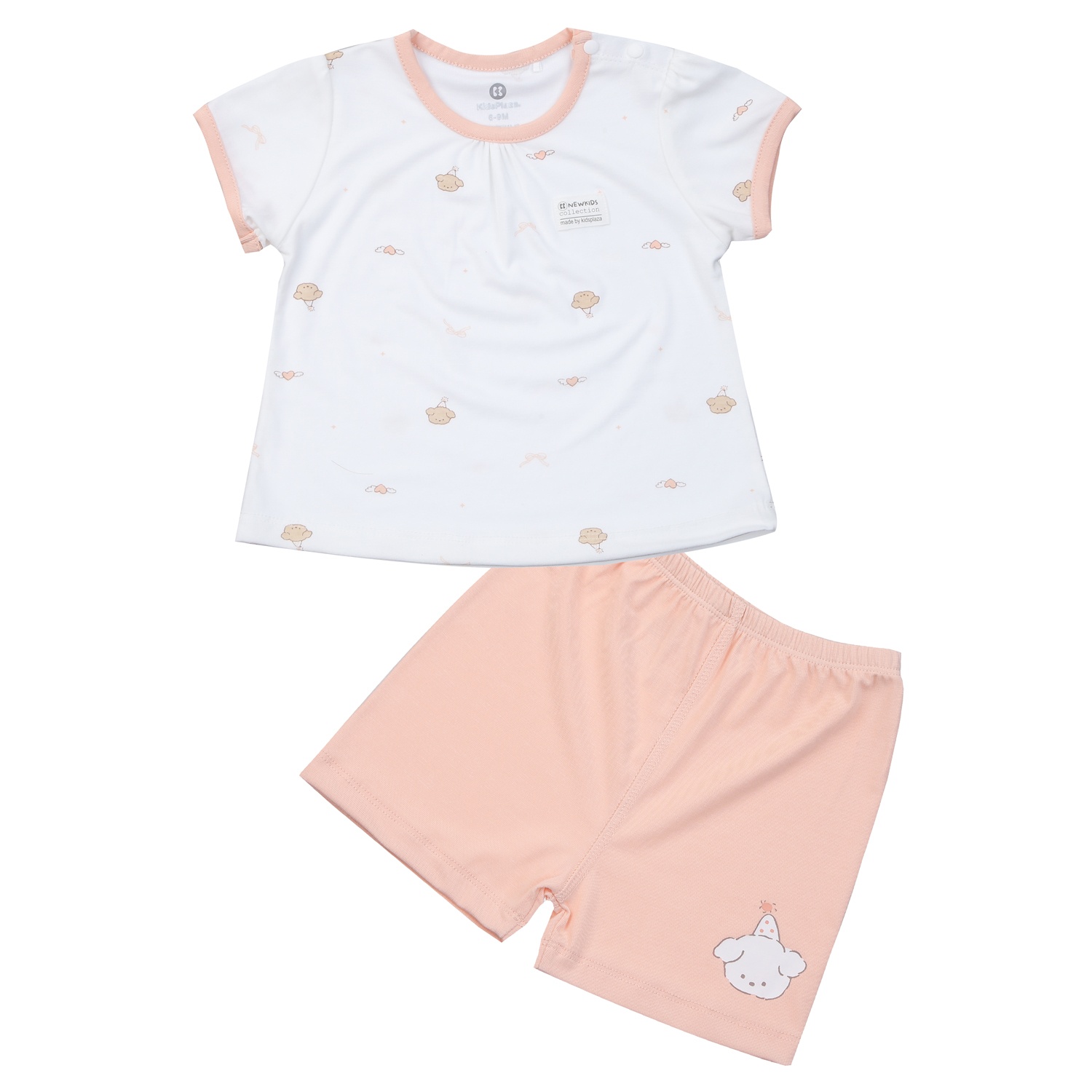 Bộ cộc cài vai KidsPlaza Otis ND25H (Trắng Hồng) hình 1