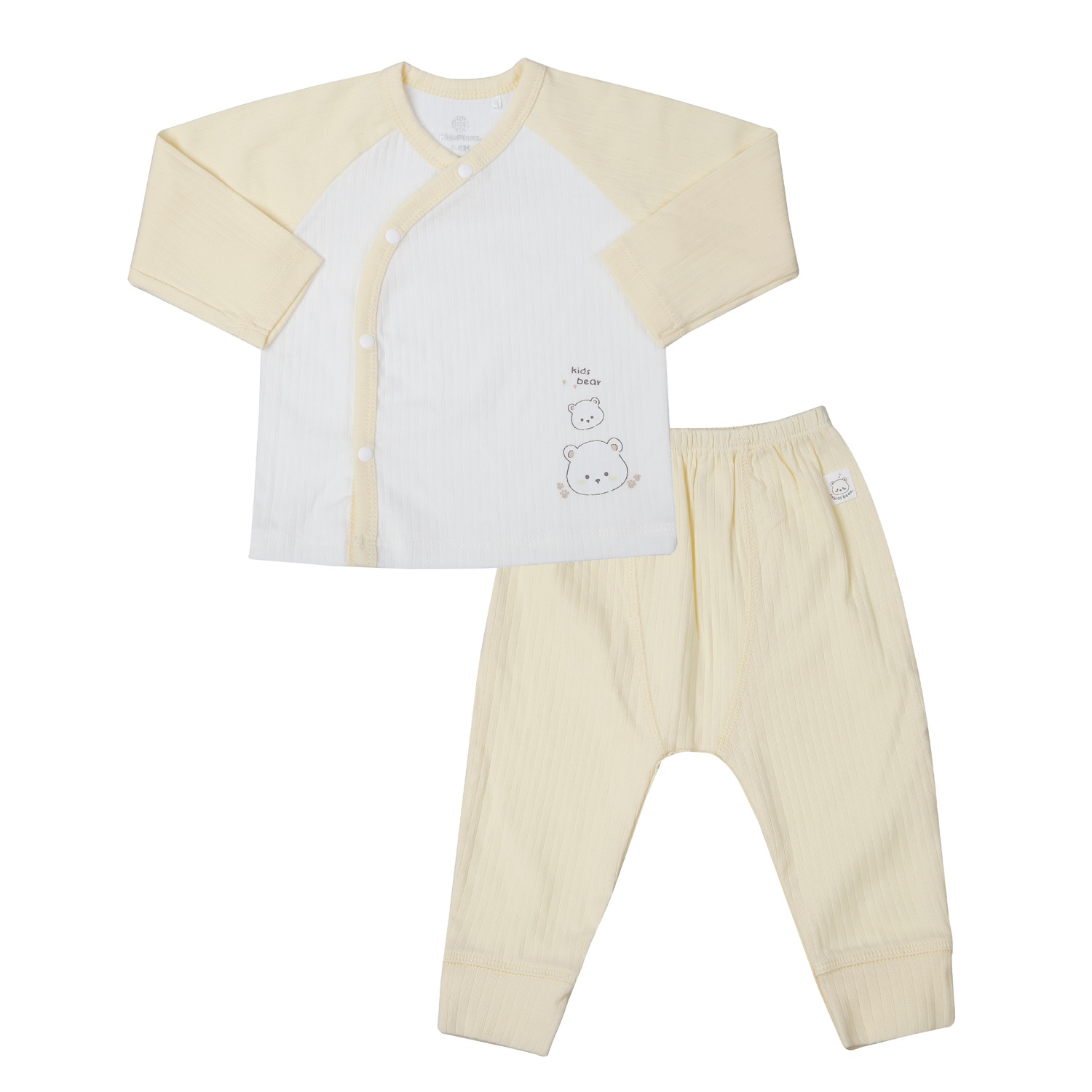 Bộ dài cài chéo KidsPlaza kẻ tăm ND25T (Vàng)