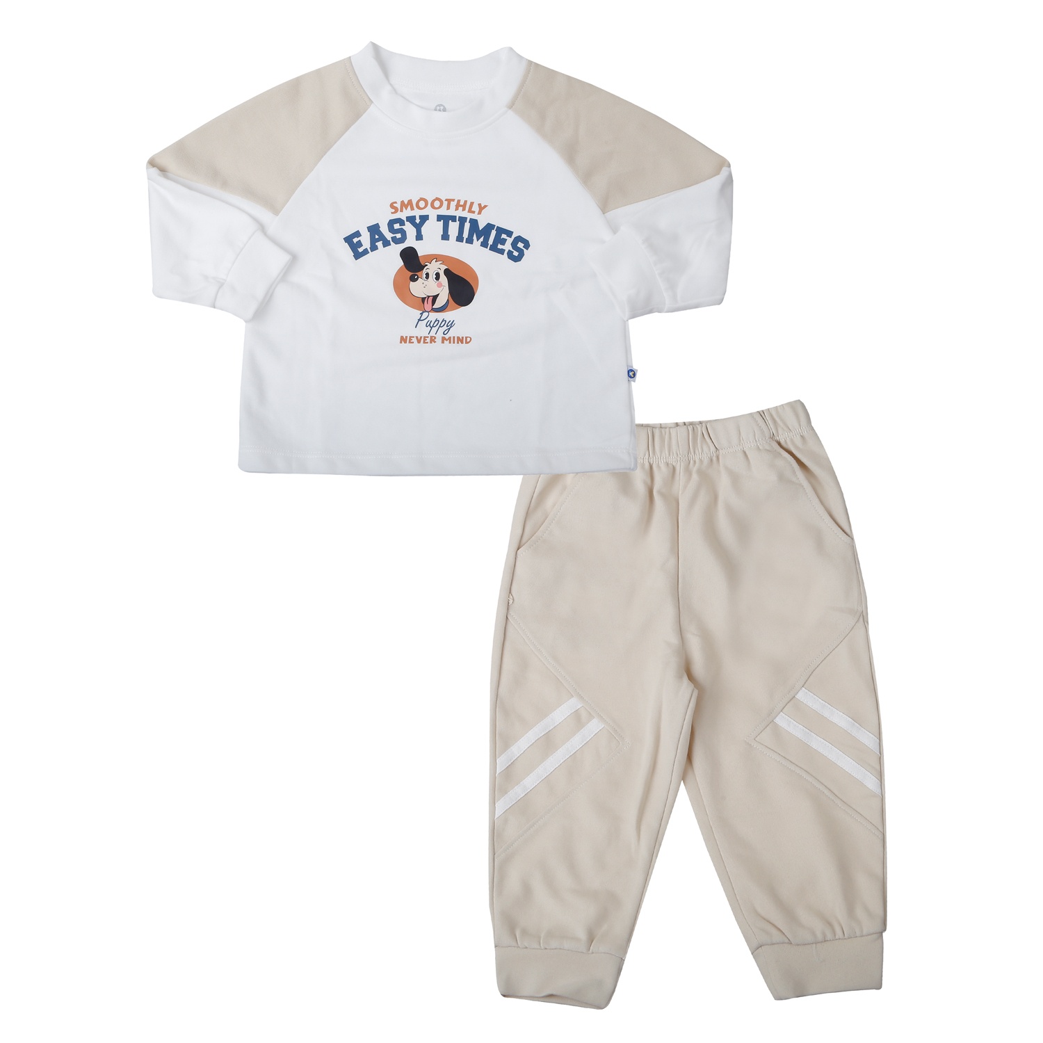 Bộ đồ bé trai KidsPlaz HN25D (Trắng be) hình 1