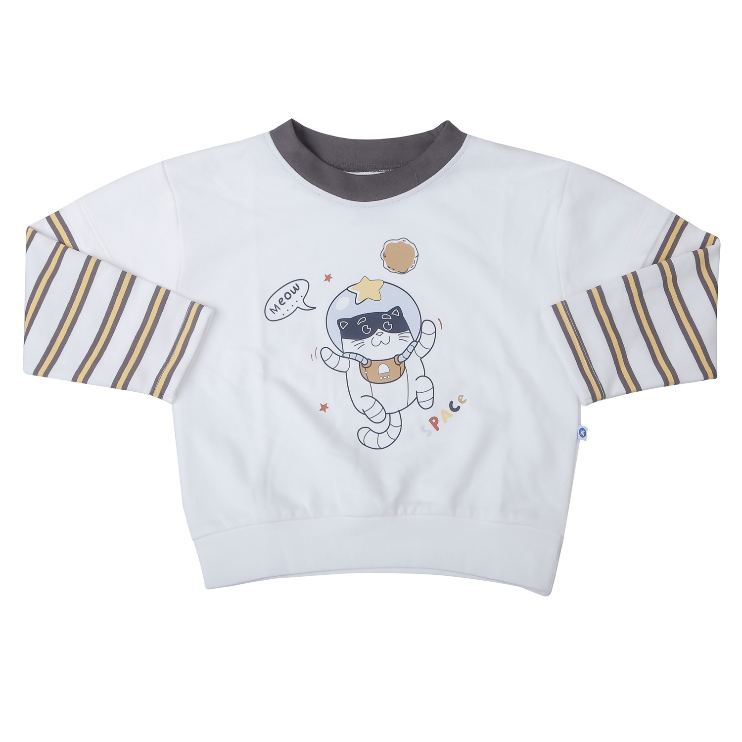 Bộ đồ bé trai KidsPlaza in Mèo vũ trụ HN25D (Nâu) hình 2