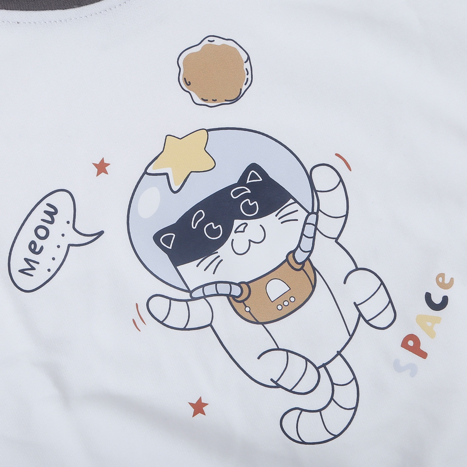 Bộ đồ bé trai KidsPlaza in Mèo vũ trụ HN25D (Nâu) hình 4