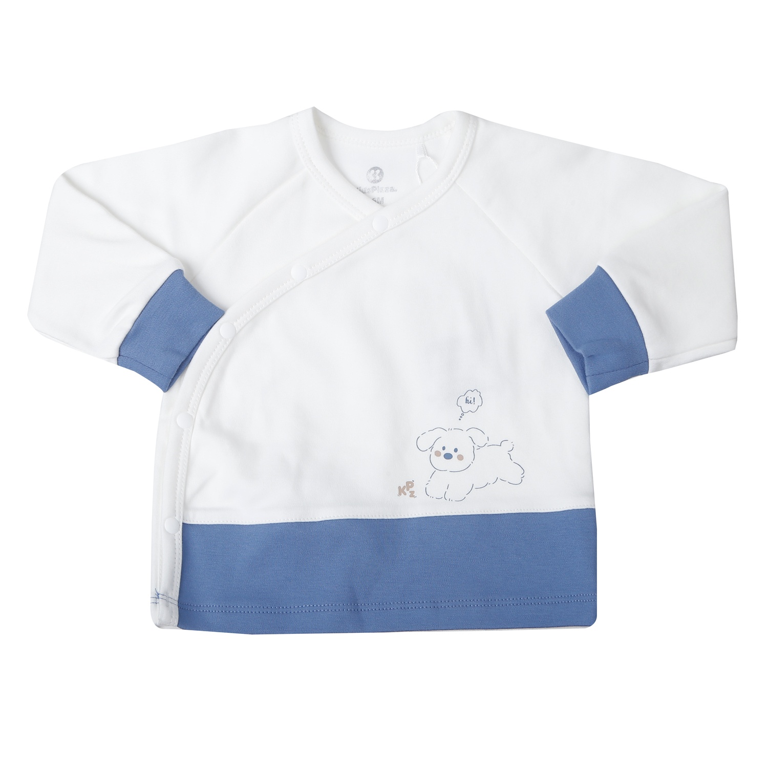 Bộ quần áo cài lệch KidsPlaza ND25D ( Trắng Xanh)  hình 2