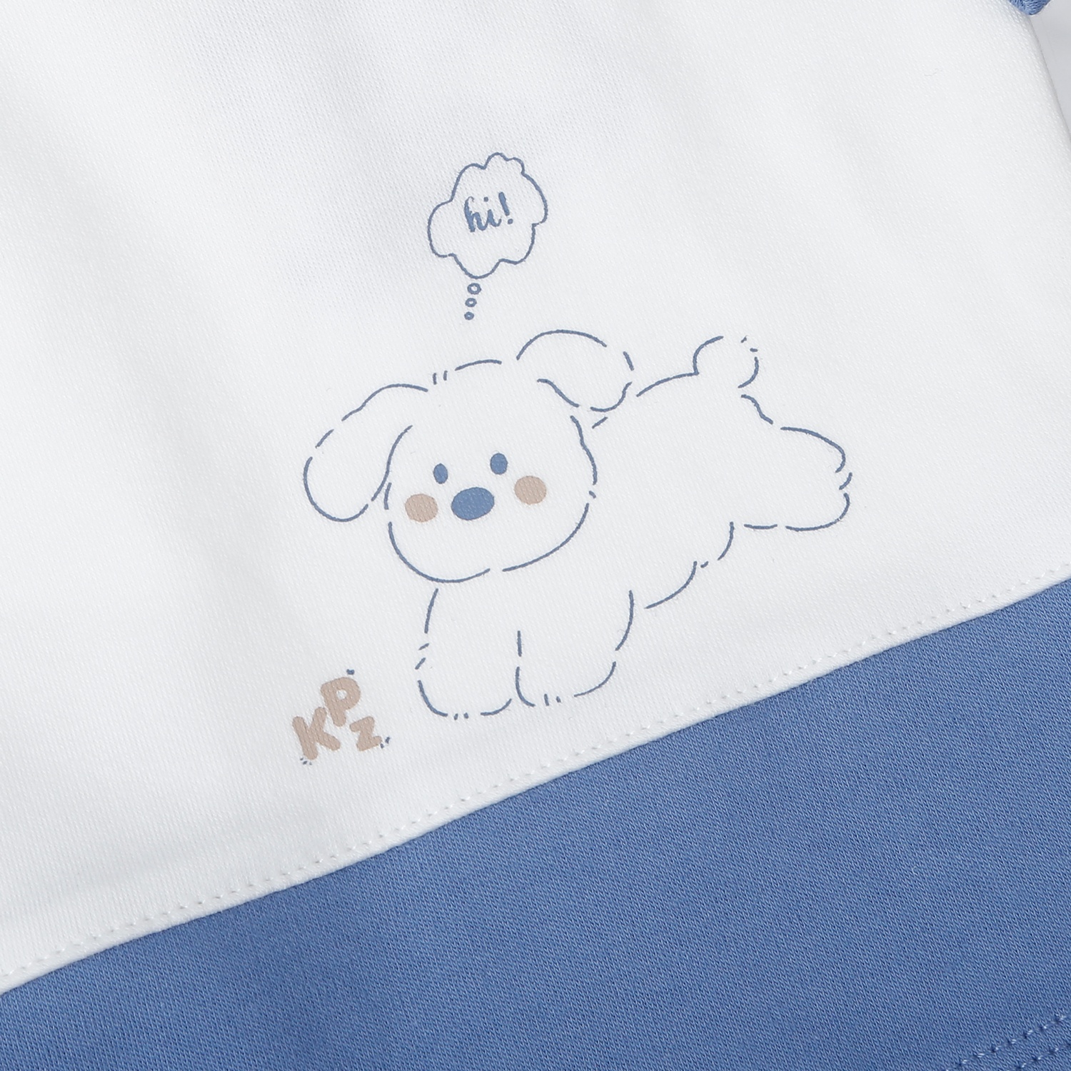 Bộ quần áo cài lệch KidsPlaza ND25D ( Trắng Xanh)  hình 3