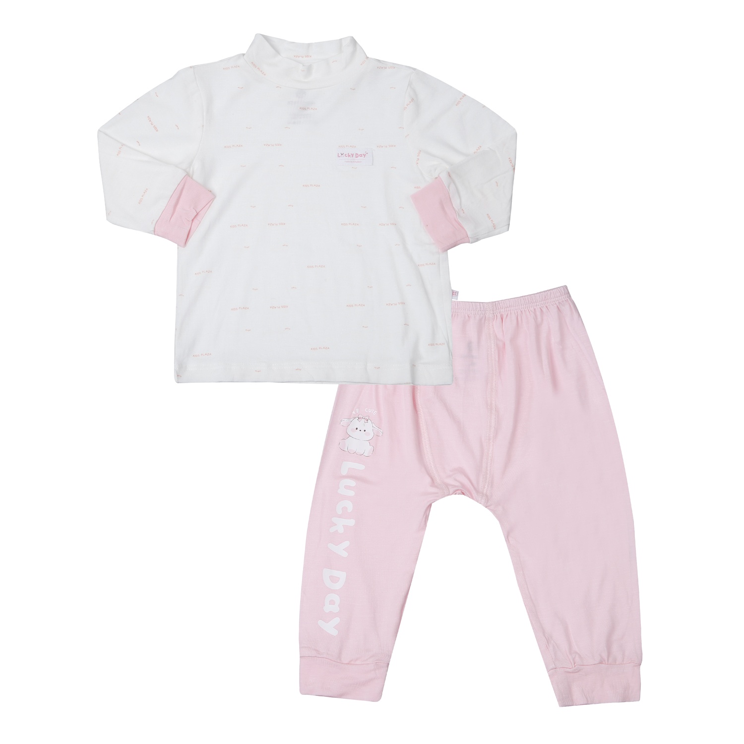 Bộ quần áo có cổ 3 phân KidsPlaza Modal kẻ ngang M25T (Hồng)