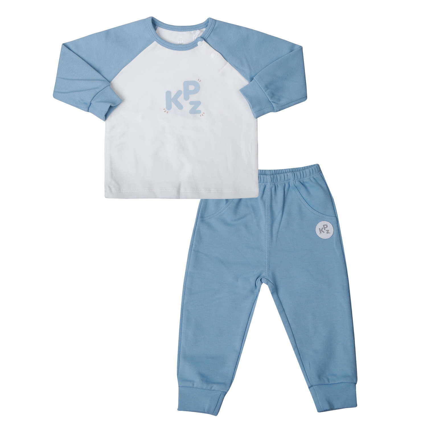 Bộ quần áo dài cài vai cho bé KidsPlaza nhung ND25D (Xanh)