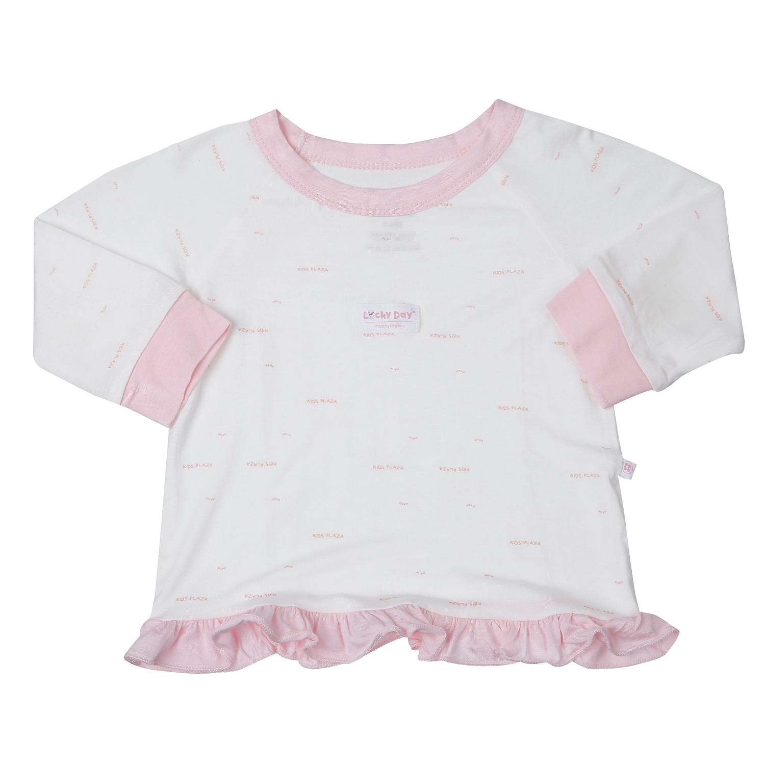 Bộ quần áo dài tay bé gái KidsPlaza Modal kẻ ngang M25T (Hồng)