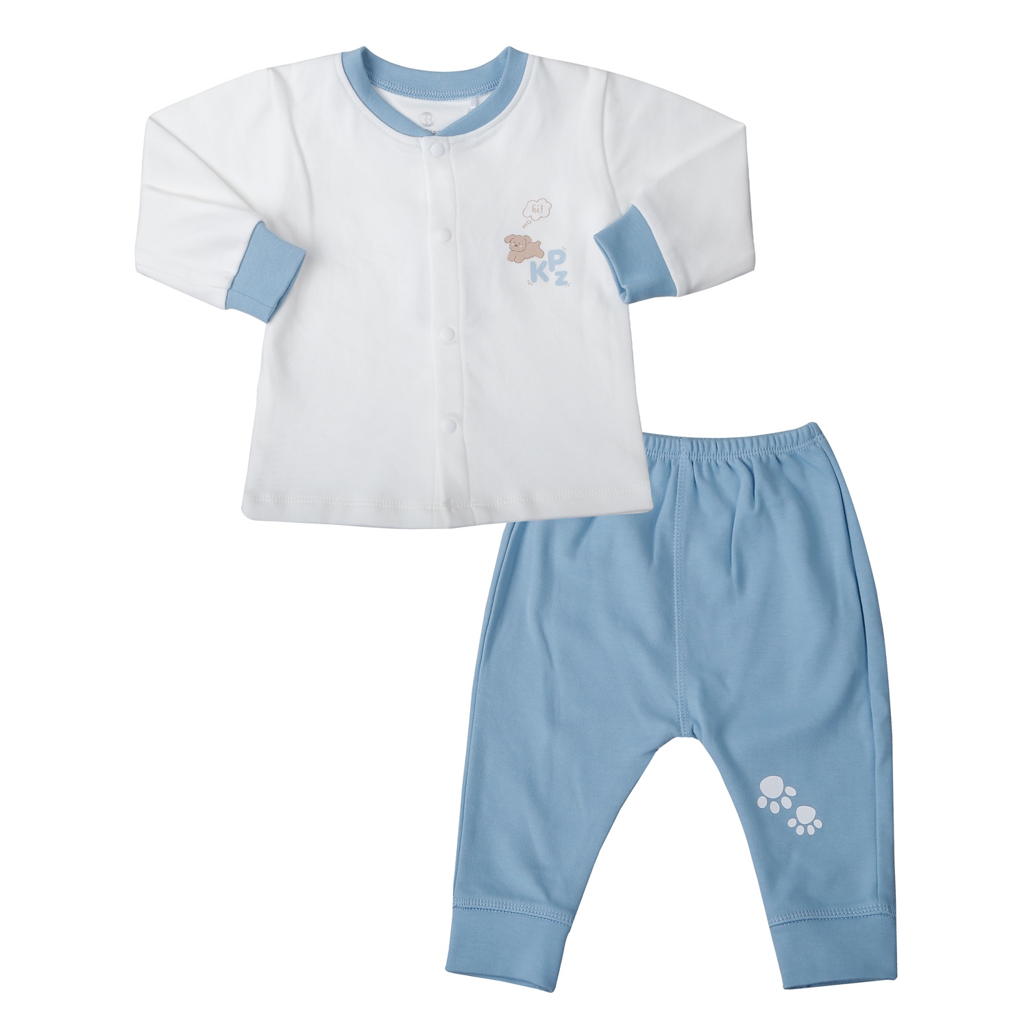 Bộ quần áo dài tay cài giữa KidsPlaza nhung ND25D (Xanh)