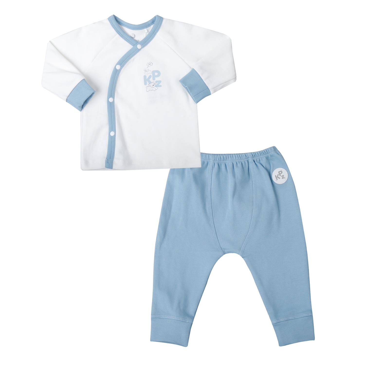 Bộ quần áo dài tay cài lệch KidsPlaza ND25D (Xanh)