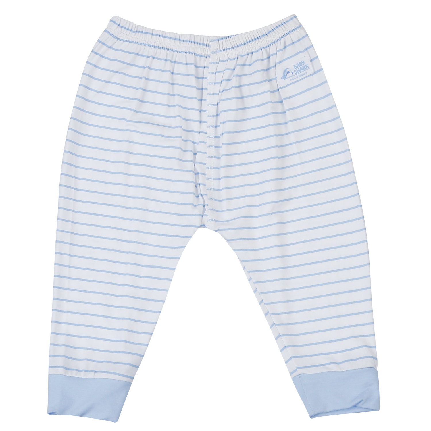 Bộ quần áo dài tay cài lệch KidsPlaza sọc in 3 shark TT25H (Trắng xanh) hình 4