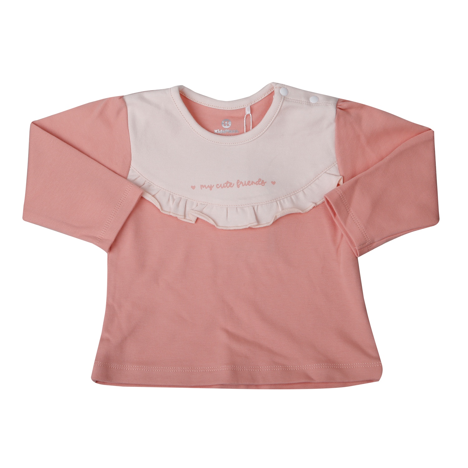 Bộ quần áo dài tay cài vai bé gái KidsPlaza nhung ND25D (Hồng)