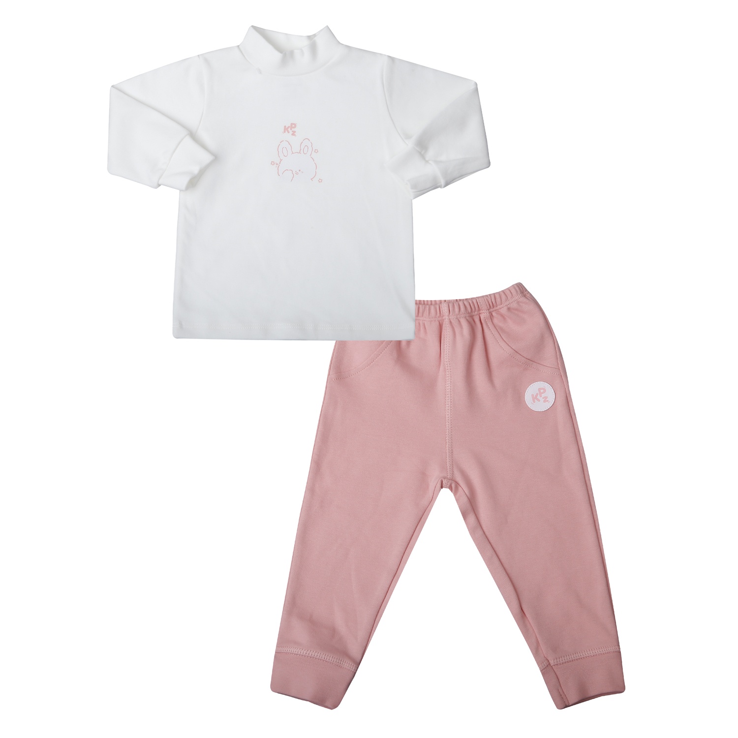 Bộ quần áo dài tay có cổ 3 phân KidsPlaza nhung ND25D (Hồng) 